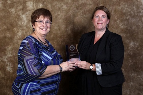 Sharon Prest, owner of Foundations for Learning, being awarded the 2017 Professional Business Award.